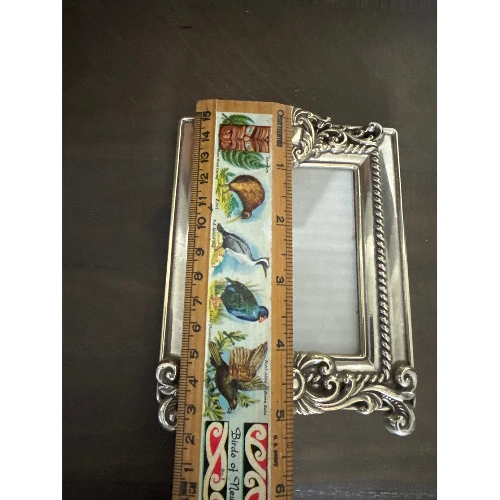 Brighton Silver Tone Ornate Baroque Scroll Rope Border Small Picture Frame 5x4